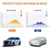 image:imageTecoom Car Cover Waterproof All Weather for Automobiles Light Shell Waterproof UVProof Windproof Design Car Cover with Zipper Storage and Lock for All Weather Indoor Outdoor Fit 191200 Inches Sedan190T Aluminum CottonSilver