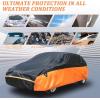 image:imageTecoom Car Cover Waterproof All Weather for Automobiles Light Shell Waterproof UVProof Windproof Design Car Cover with Zipper Storage and Lock for All Weather Indoor Outdoor Fit 191200 Inches SedanBlackOrange