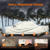 image:imageTecoom Car Cover Waterproof All Weather for Automobiles Light Shell Waterproof UVProof Windproof Design Car Cover with Zipper Storage and Lock for All Weather Indoor Outdoor Fit 191200 Inches Sedan190T Aluminum CottonSilver