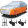 image:imageTecoom Car Cover Waterproof All Weather for Automobiles Light Shell Waterproof UVProof Windproof Design Car Cover with Zipper Storage and Lock for All Weather Indoor Outdoor Fit 191200 Inches SedanSilverOrange