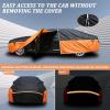 image:imageTecoom Car Cover Waterproof All Weather for Automobiles Light Shell Waterproof UVProof Windproof Design Car Cover with Zipper Storage and Lock for All Weather Indoor Outdoor Fit 191200 Inches SedanBlackOrange
