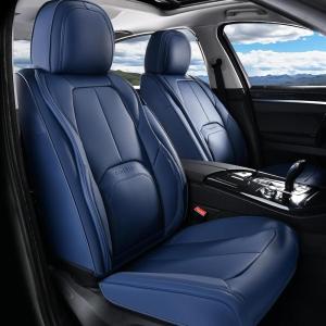 image:imageCoverado Car Seat Covers Full Set Waterproof Nappa Leather Seat Covers for Car Car Seat Protector with Lumbar Support Automotive Seat Covers Universal Fit for Most Cars SUV Trucks BlackampPinkABlue