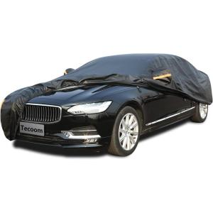 image:imageTecoom Car Cover Waterproof All Weather for Automobiles Light Shell Waterproof UVProof Windproof Design Car Cover with Zipper Storage and Lock for All Weather Indoor Outdoor Fit 191200 Inches Sedan190T Aluminum CottonBlack