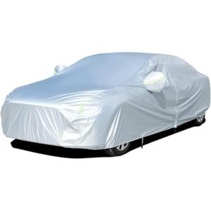 image:imageTecoom Car Cover Waterproof All Weather for Automobiles Light Shell Waterproof UVProof Windproof Design Car Cover with Zipper Storage and Lock for All Weather Indoor Outdoor Fit 191200 Inches SedanSilver190T
