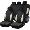 image:imageCoverado Seat Covers Red Car Seat Covers Full Set Automotive Seat Covers 5 Seats Waterproof Black Car Seat Protectors Universal Fit for SUVs Trucks Sedansbeigeblack