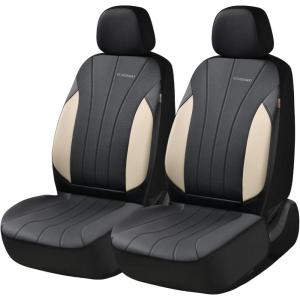 image:imageCoverado Seat Covers Red Car Seat Covers Full Set Automotive Seat Covers 5 Seats Waterproof Black Car Seat Protectors Universal Fit for SUVs Trucks Sedansbeigeblack