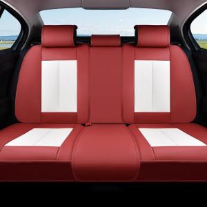 image:imageCoverado Rear Bench Car Seat Covers Car Rear Seat Covers Nappa Leather Back Seat Cover Automotive Seat Covers Seat Cushion Cover Universal Fit for Most Cars Sedan SUV Pickup Truck BlackampGrayRedWhite