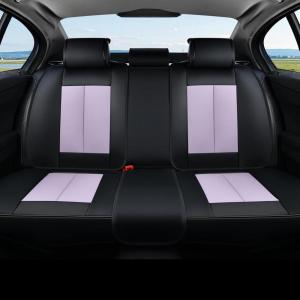 image:imageCoverado Rear Bench Car Seat Covers Car Rear Seat Covers Nappa Leather Back Seat Cover Automotive Seat Covers Seat Cushion Cover Universal Fit for Most Cars Sedan SUV Pickup Truck BlackampGrayBlackPurple
