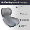 image:imageCoverado Car Seat Cushion and Lumbar Support Pillow One Piece Memory Foam Ergonomic Back Support Driving Seat Cushion for Back Pain NonSlip Washable Cushion for Car Driver OfficeA Seat Cushion Lumbar Supportgray