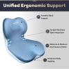 image:imageCoverado Car Seat Cushion and Lumbar Support Pillow One Piece Memory Foam Ergonomic Back Support Driving Seat Cushion for Back Pain NonSlip Washable Cushion for Car Driver OfficeA Seat Cushion Lumbar Supportblue