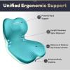 image:imageCoverado Car Seat Cushion and Lumbar Support Pillow One Piece Memory Foam Ergonomic Back Support Driving Seat Cushion for Back Pain NonSlip Washable Cushion for Car Driver OfficeA Seat Cushion Lumbar Supportgreen