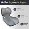 image:imageCoverado Car Seat Cushion and Lumbar Support Pillow One Piece Memory Foam Ergonomic Back Support Driving Seat Cushion for Back Pain NonSlip Washable Cushion for Car Driver OfficeA Seat Cushion Lumbar Supportgraynew
