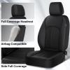 image:imageCoverado Red Car Seat Covers Full Set Waterproof Front Seats Back Seat Cover Leather Car Seat Cushion Universal Fit for Most CarsBlack
