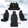 image:imageCoverado Red Car Seat Covers Full Set Waterproof Front Seats Back Seat Cover Leather Car Seat Cushion Universal Fit for Most CarsBlack