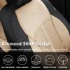 image:imageCoverado Red Car Seat Covers Full Set Waterproof Front Seats Back Seat Cover Leather Car Seat Cushion Universal Fit for Most CarsBlackBeige