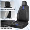 image:imageCoverado Red Car Seat Covers Full Set Waterproof Front Seats Back Seat Cover Leather Car Seat Cushion Universal Fit for Most CarsBlackBlue