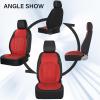 image:imageCoverado Red Car Seat Covers Full Set Waterproof Front Seats Back Seat Cover Leather Car Seat Cushion Universal Fit for Most CarsBlackRed
