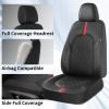 image:imageCoverado Red Car Seat Covers Full Set Waterproof Front Seats Back Seat Cover Leather Car Seat Cushion Universal Fit for Most CarsBlackRed