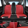 image:imageCoverado Red Car Seat Covers Full Set Waterproof Front Seats Back Seat Cover Leather Car Seat Cushion Universal Fit for Most CarsBlackRed