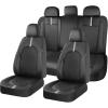 image:imageCoverado Red Car Seat Covers Full Set Waterproof Front Seats Back Seat Cover Leather Car Seat Cushion Universal Fit for Most CarsBlackWhite