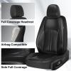 image:imageCoverado Red Car Seat Covers Full Set Waterproof Front Seats Back Seat Cover Leather Car Seat Cushion Universal Fit for Most CarsCFBlack