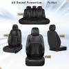 image:imageCoverado Red Car Seat Covers Full Set Waterproof Front Seats Back Seat Cover Leather Car Seat Cushion Universal Fit for Most CarsCFBlack