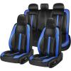 image:imageCoverado Red Car Seat Covers Full Set Waterproof Front Seats Back Seat Cover Leather Car Seat Cushion Universal Fit for Most CarsCFBlackBlue