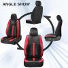 image:imageCoverado Red Car Seat Covers Full Set Waterproof Front Seats Back Seat Cover Leather Car Seat Cushion Universal Fit for Most CarsCFBlackRed