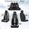 image:imageCoverado Red Car Seat Covers Full Set Waterproof Front Seats Back Seat Cover Leather Car Seat Cushion Universal Fit for Most CarsCFBlackWhite