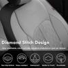 image:imageCoverado Red Car Seat Covers Full Set Waterproof Front Seats Back Seat Cover Leather Car Seat Cushion Universal Fit for Most CarsGray