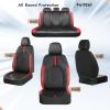 image:imageCoverado Red Car Seat Covers Full Set Waterproof Front Seats Back Seat Cover Leather Car Seat Cushion Universal Fit for Most CarsRed
