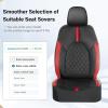 image:imageCoverado Red Car Seat Covers Full Set Waterproof Front Seats Back Seat Cover Leather Car Seat Cushion Universal Fit for Most CarsRed