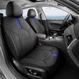image:imageCoverado Red Car Seat Covers Full Set Waterproof Front Seats Back Seat Cover Leather Car Seat Cushion Universal Fit for Most CarsBlackBlue