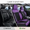 image:imageCoverado 3D Air Mesh Rear Car Seat Cover Sports Carbon Fiber Design Breathable Seat Protectors Airbag Compatible Comfort Universal for Most Cars VanTrucks SUV BlackampGreyBlackPurpleMesh