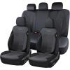 image:imageCoverado 3D Air Mesh Rear Car Seat Cover Sports Carbon Fiber Design Breathable Seat Protectors Airbag Compatible Comfort Universal for Most Cars VanTrucks SUV BlackampGreyBlackLether