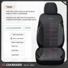 image:imageCoverado 3D Air Mesh Rear Car Seat Cover Sports Carbon Fiber Design Breathable Seat Protectors Airbag Compatible Comfort Universal for Most Cars VanTrucks SUV BlackampGreyRedLineLether