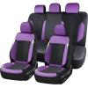 image:imageCoverado 3D Air Mesh Rear Car Seat Cover Sports Carbon Fiber Design Breathable Seat Protectors Airbag Compatible Comfort Universal for Most Cars VanTrucks SUV BlackampGreyBlackPurpleMesh