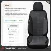 image:imageCoverado 3D Air Mesh Rear Car Seat Cover Sports Carbon Fiber Design Breathable Seat Protectors Airbag Compatible Comfort Universal for Most Cars VanTrucks SUV BlackampGreyBlackLether