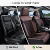 image:imageCoverado 3D Air Mesh Rear Car Seat Cover Sports Carbon Fiber Design Breathable Seat Protectors Airbag Compatible Comfort Universal for Most Cars VanTrucks SUV BlackampGreyBrownMesh