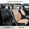 image:imageCoverado 3D Air Mesh Rear Car Seat Cover Sports Carbon Fiber Design Breathable Seat Protectors Airbag Compatible Comfort Universal for Most Cars VanTrucks SUV BlackampGreyBeigeLether