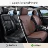 image:imageCoverado 3D Air Mesh Rear Car Seat Cover Sports Carbon Fiber Design Breathable Seat Protectors Airbag Compatible Comfort Universal for Most Cars VanTrucks SUV BlackampGreyCoffeeLether