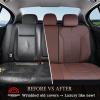 image:imageCoverado 3D Air Mesh Rear Car Seat Cover Sports Carbon Fiber Design Breathable Seat Protectors Airbag Compatible Comfort Universal for Most Cars VanTrucks SUV BlackampGreyCoffeeLether