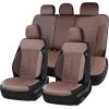 image:imageCoverado 3D Air Mesh Rear Car Seat Cover Sports Carbon Fiber Design Breathable Seat Protectors Airbag Compatible Comfort Universal for Most Cars VanTrucks SUV BlackampGreyCoffeeLether