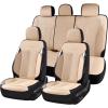 image:imageCoverado 3D Air Mesh Rear Car Seat Cover Sports Carbon Fiber Design Breathable Seat Protectors Airbag Compatible Comfort Universal for Most Cars VanTrucks SUV BlackampGreyBeigeMesh