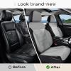 image:imageCoverado 3D Air Mesh Rear Car Seat Cover Sports Carbon Fiber Design Breathable Seat Protectors Airbag Compatible Comfort Universal for Most Cars VanTrucks SUV BlackampGreyGrayLether