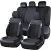image:imageCoverado 3D Air Mesh Rear Car Seat Cover Sports Carbon Fiber Design Breathable Seat Protectors Airbag Compatible Comfort Universal for Most Cars VanTrucks SUV BlackampGreyBlackMesh