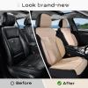 image:imageCoverado 3D Air Mesh Rear Car Seat Cover Sports Carbon Fiber Design Breathable Seat Protectors Airbag Compatible Comfort Universal for Most Cars VanTrucks SUV BlackampGreyBeigeMesh