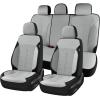 image:imageCoverado 3D Air Mesh Rear Car Seat Cover Sports Carbon Fiber Design Breathable Seat Protectors Airbag Compatible Comfort Universal for Most Cars VanTrucks SUV BlackampGreyGrayLether