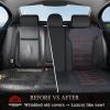 image:imageCoverado 3D Air Mesh Rear Car Seat Cover Sports Carbon Fiber Design Breathable Seat Protectors Airbag Compatible Comfort Universal for Most Cars VanTrucks SUV BlackampGreyRedLineLether