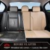image:imageCoverado 3D Air Mesh Rear Car Seat Cover Sports Carbon Fiber Design Breathable Seat Protectors Airbag Compatible Comfort Universal for Most Cars VanTrucks SUV BlackampGreyBeigeMesh